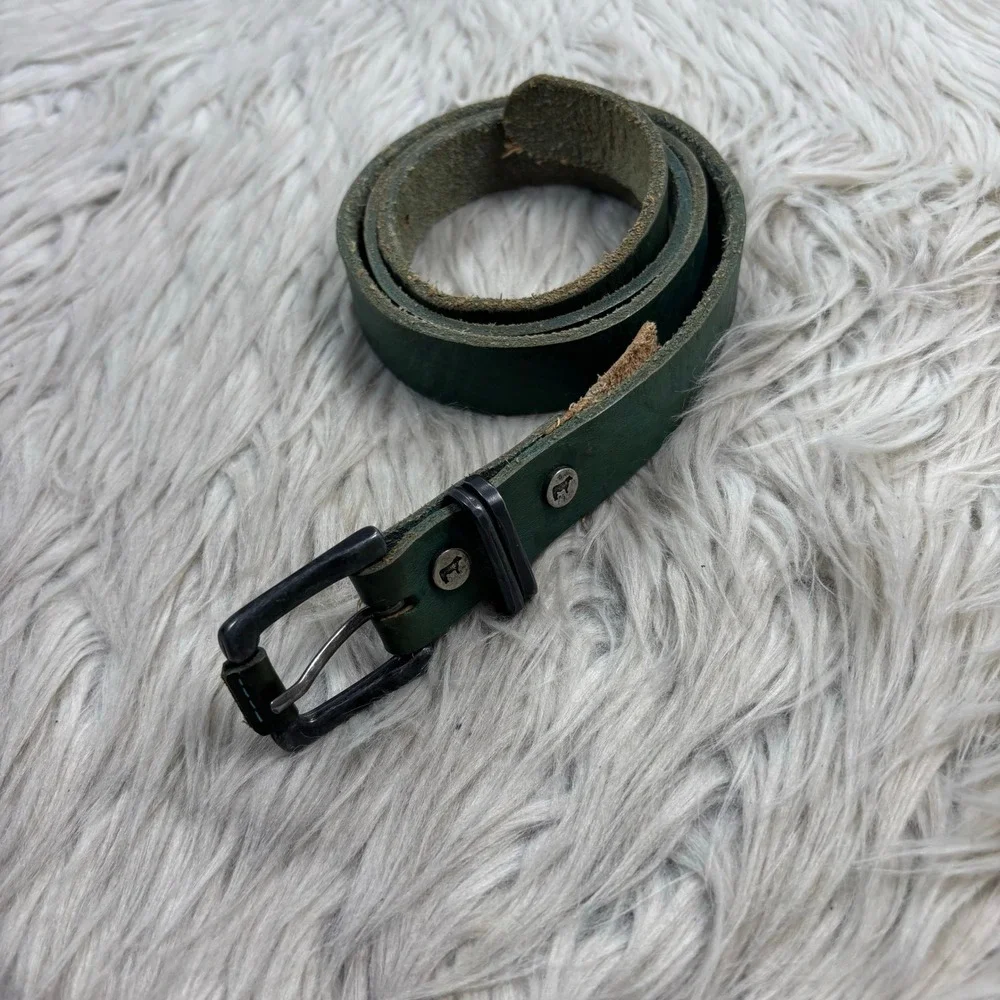 Will Leather Goods Women's L Green Leather Waist Belt Artsy Boho Artsy